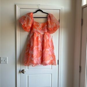 Entro Orange and Pink Mini Dress